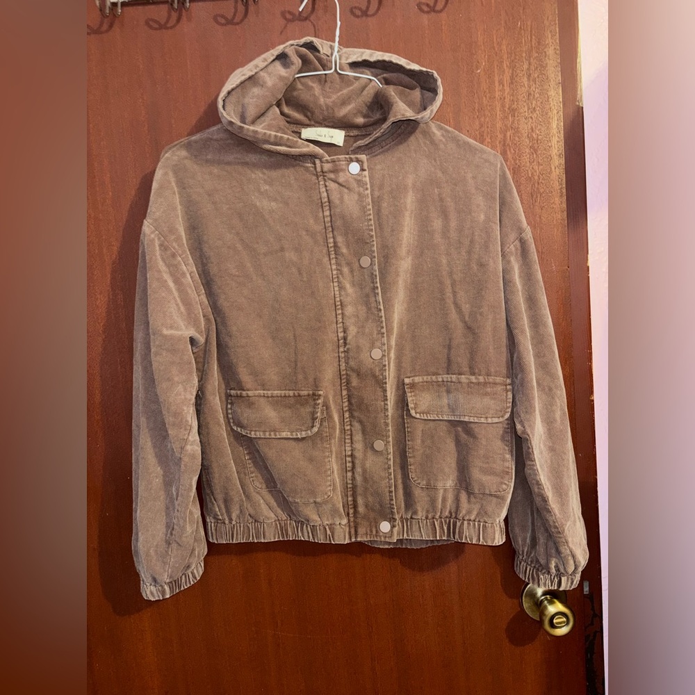 Sadie & Sage Corduroy Jacket in Warm Brown